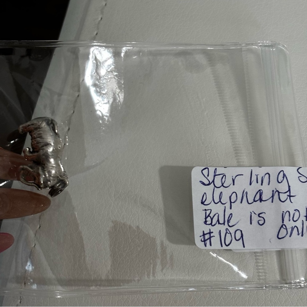 Sterling Silver Solid Heavy Elephant Pendant - image 4